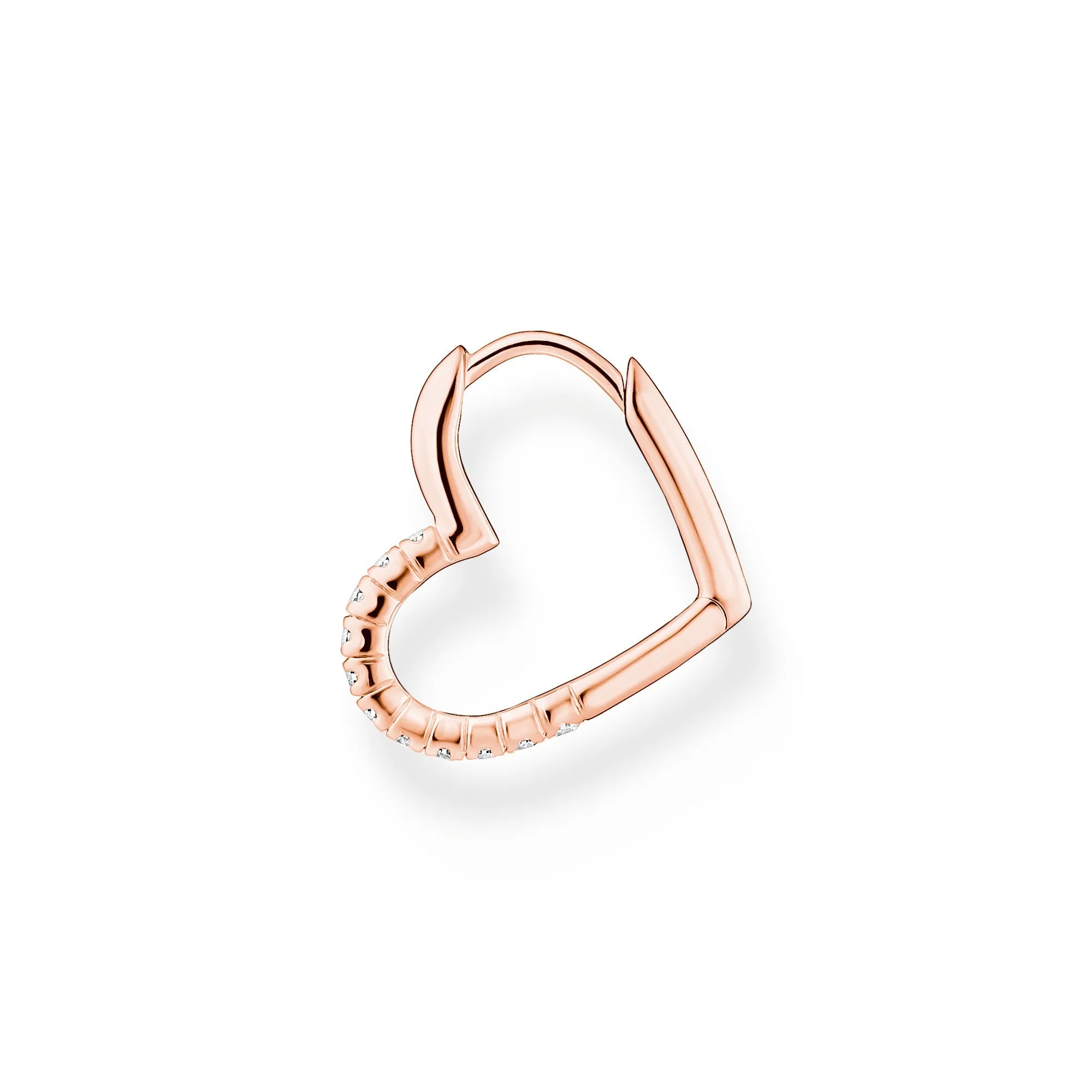 Thomas Sabo Jewellery Thomas Sabo Charm Club Rose Gold Plated Sterling Silver Heart Hoop Earring