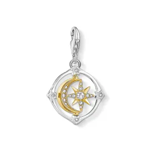 Thomas Sabo Jewellery Thomas Sabo Charm Club Silver Yellow Gold Moveable Moon and Star Charm Pendant