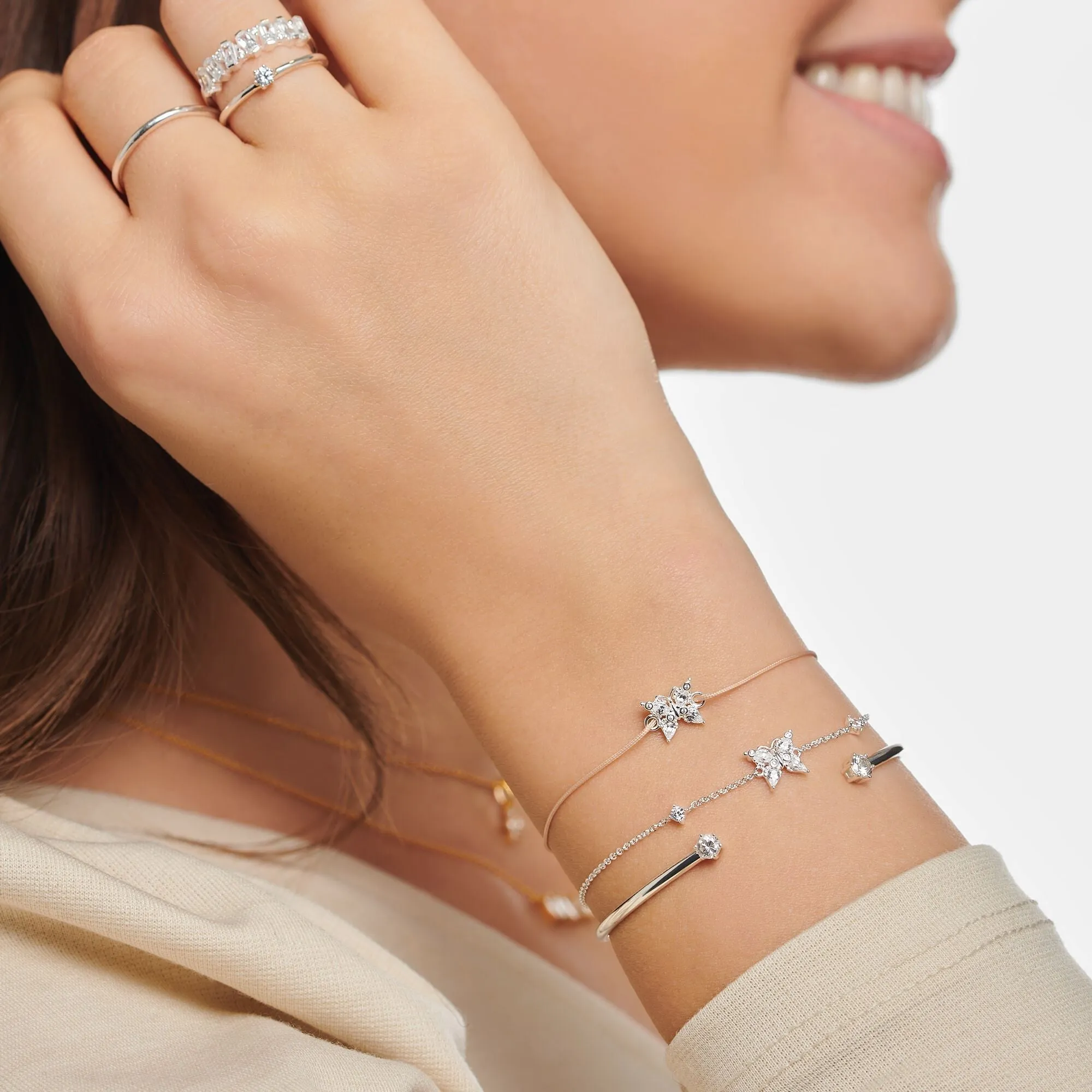Thomas Sabo Jewellery Thomas Sabo Charm Club Sterling Silver Butterfly Bracelet