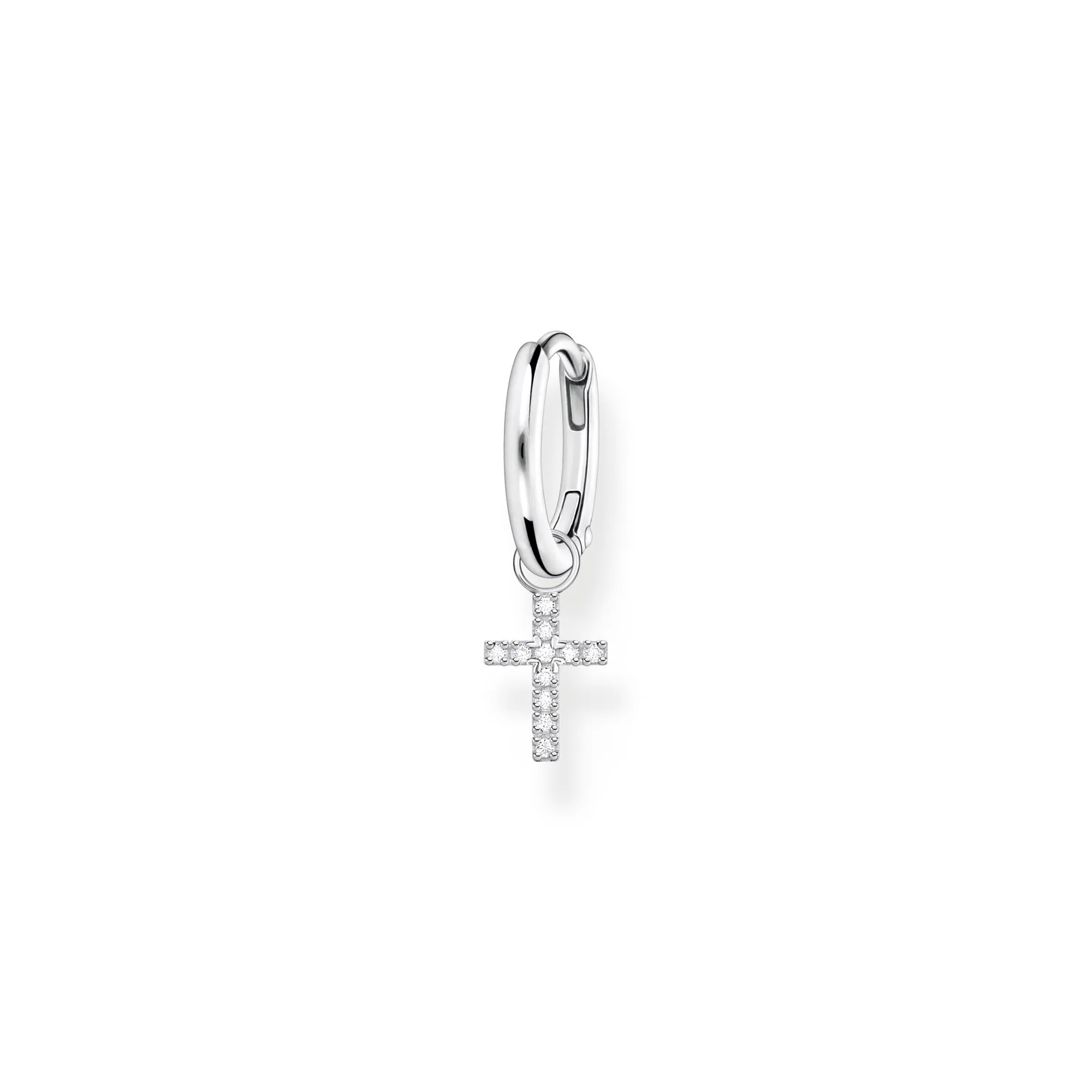 Thomas Sabo Jewellery Thomas Sabo Charm Club Sterling Silver Cross Pendant Hoop Earring