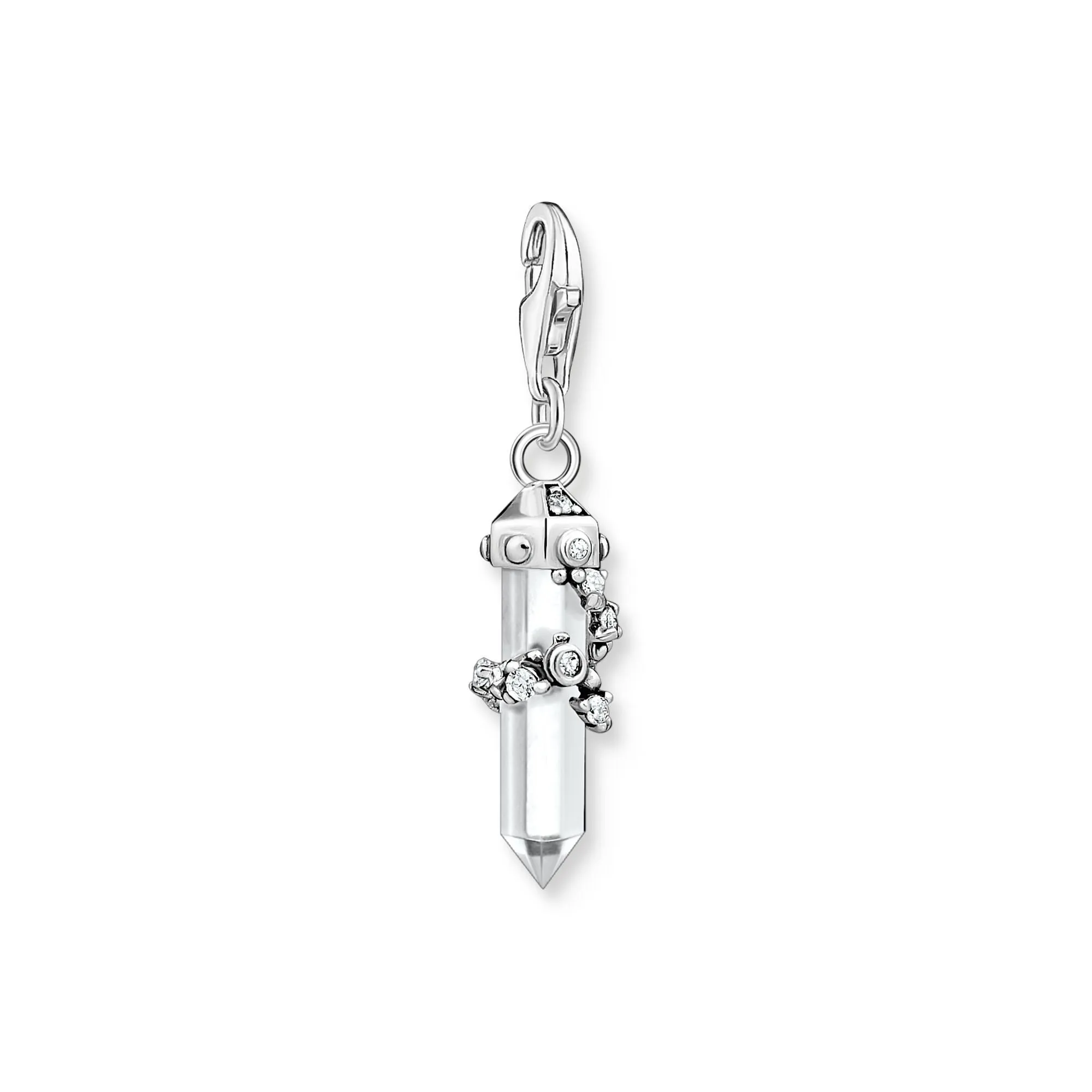 Thomas Sabo Jewellery Thomas Sabo Charm Club Sterling Silver Milky Quartz White Stones Charm
