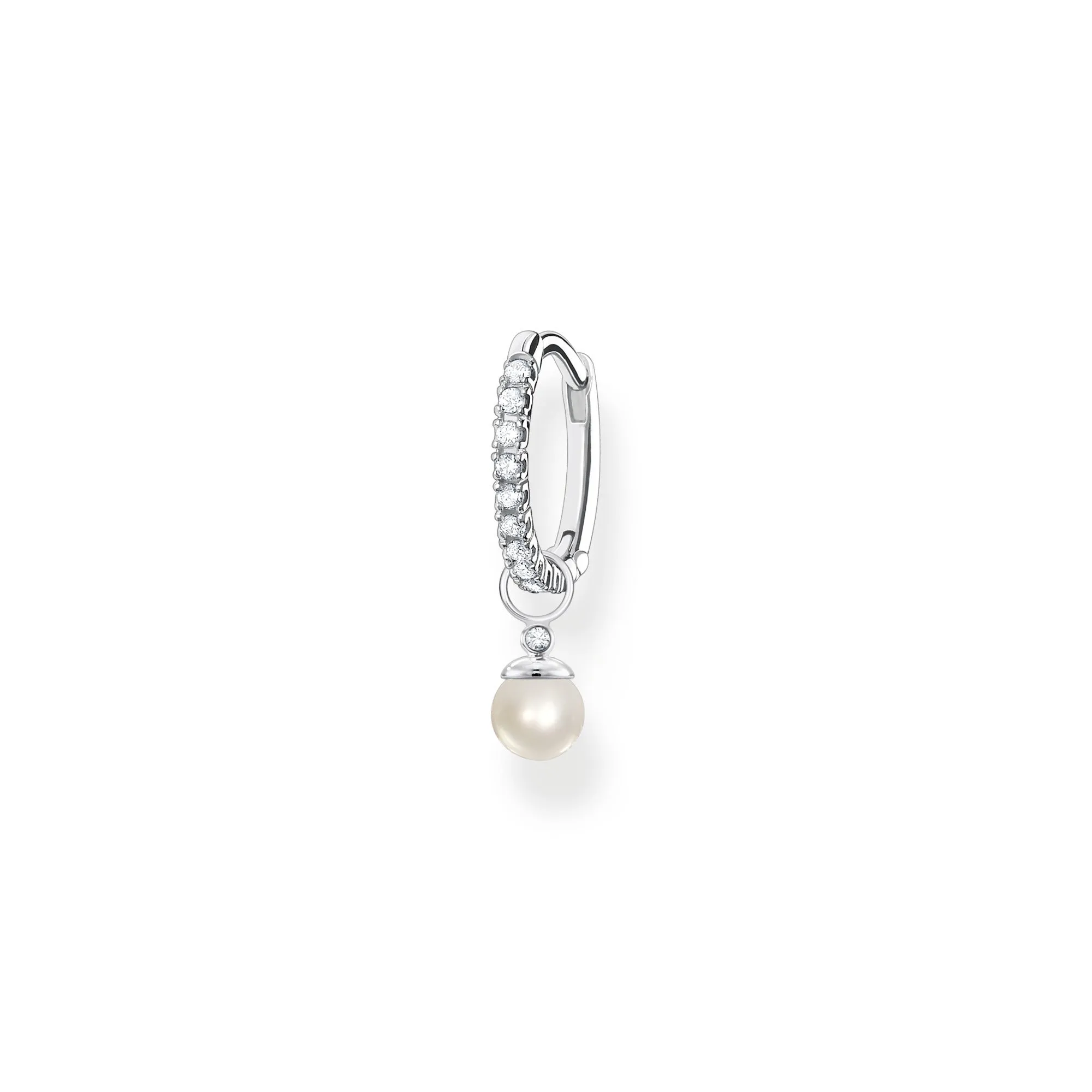 Thomas Sabo Jewellery Thomas Sabo Charm Club Sterling Silver Pearl Pendant Hoop Earring