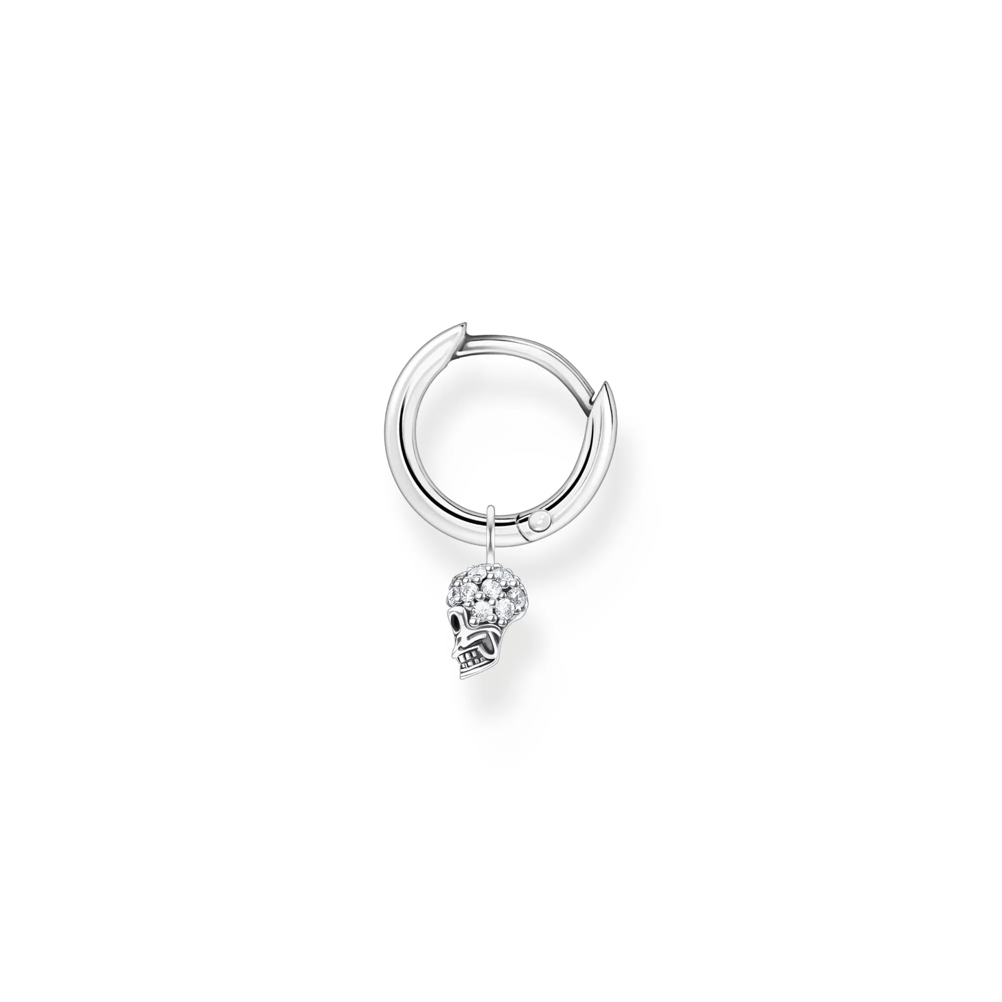 Thomas Sabo Jewellery Thomas Sabo Charm Club Sterling Silver Skull Pendant Hoop Earring