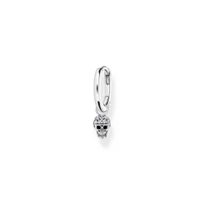 Thomas Sabo Jewellery Thomas Sabo Charm Club Sterling Silver Skull Pendant Hoop Earring