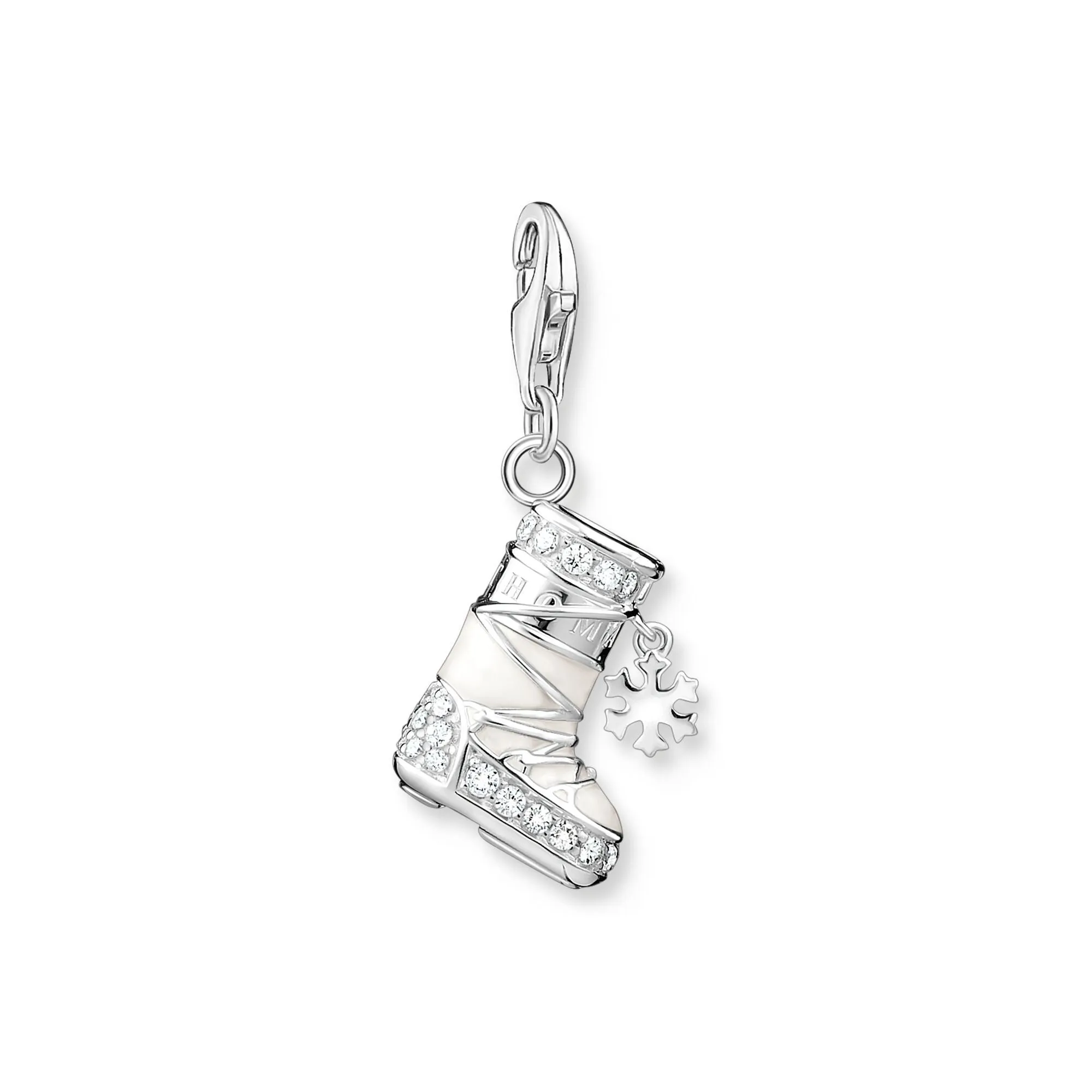 Thomas Sabo Jewellery Thomas Sabo Charm Club Sterling Silver Snowshoe White Stones Charm