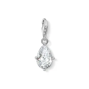 Thomas Sabo Jewellery Thomas Sabo Charm Club Sterling Silver White Stone Droplet Charm Pendant
