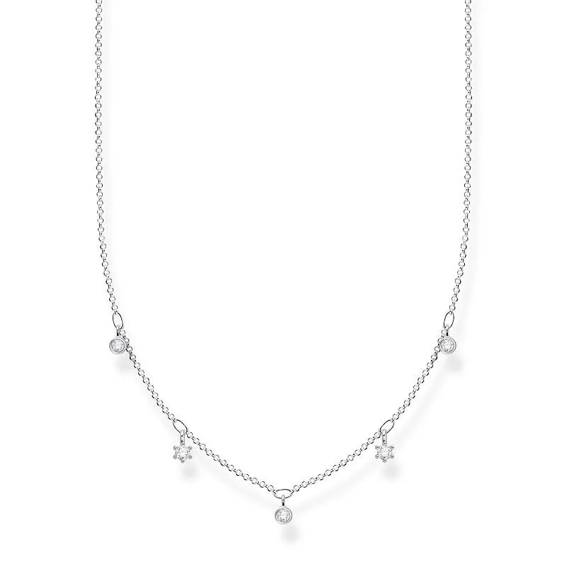 Thomas Sabo Jewellery Thomas Sabo Charm Club Sterling Silver White Stones Necklace
