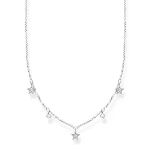 Thomas Sabo Jewellery Thomas Sabo Charm Club Sterling Silver White Stones Stars Necklace