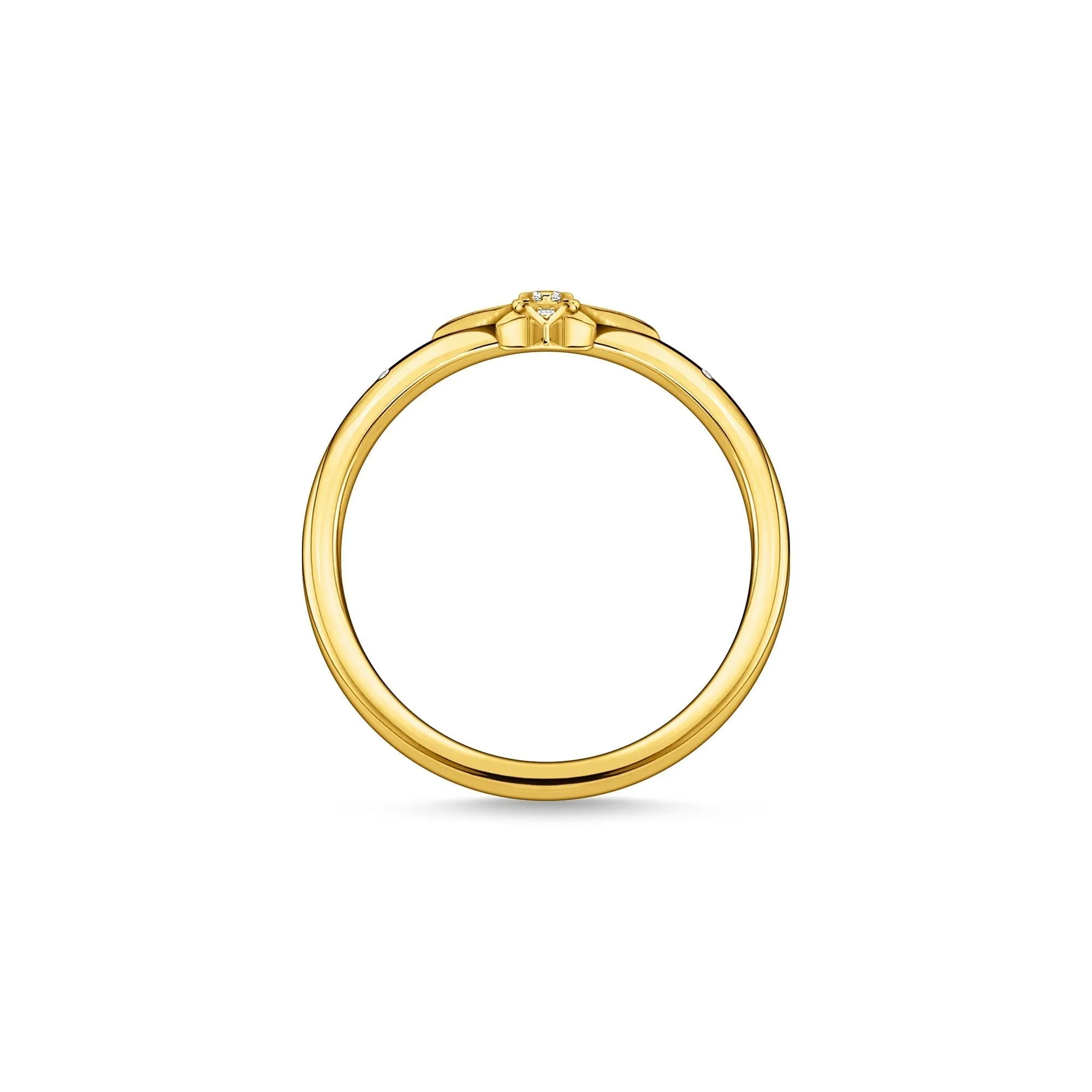 Thomas Sabo Jewellery Thomas Sabo Charm Club Sterling Silver Yellow Gold Plated CZ Star Ring