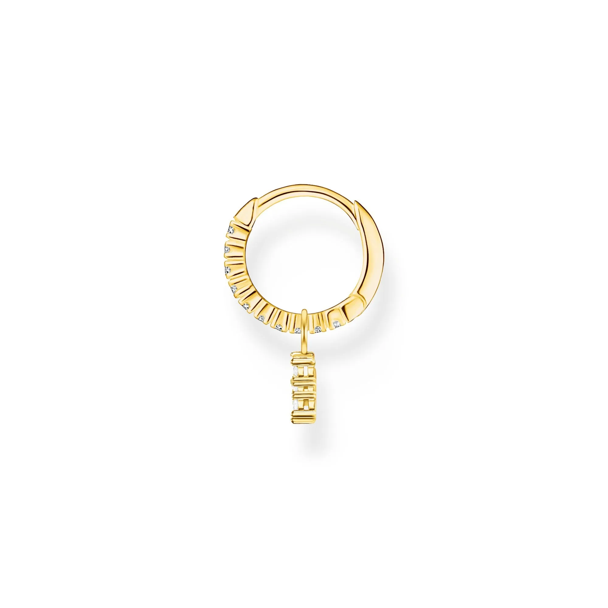 Thomas Sabo Jewellery Thomas Sabo Charm Club Yellow Gold Plated Sterling Silver Star Pendant Hoop Earring