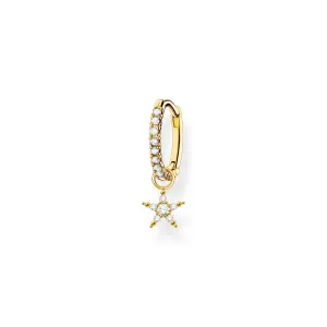 Thomas Sabo Jewellery Thomas Sabo Charm Club Yellow Gold Plated Sterling Silver Star Pendant Hoop Earring