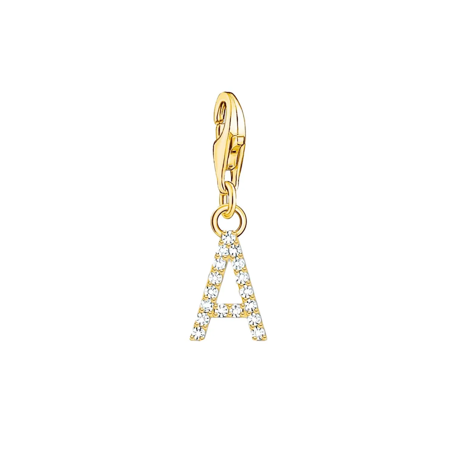 Thomas Sabo Jewellery Thomas Sabo Charmista Gold Plated Sterling Silver Letter A Charm Pendant