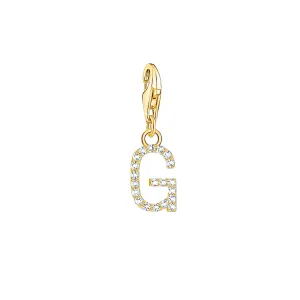 Thomas Sabo Jewellery Thomas Sabo Charmista Gold Plated Sterling Silver Letter G Charm Pendant