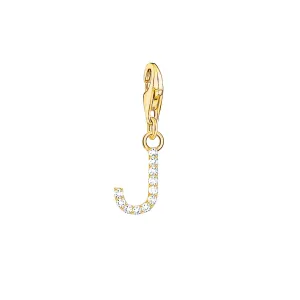 Thomas Sabo Jewellery Thomas Sabo Charmista Gold Plated Sterling Silver Letter J Charm Pendant