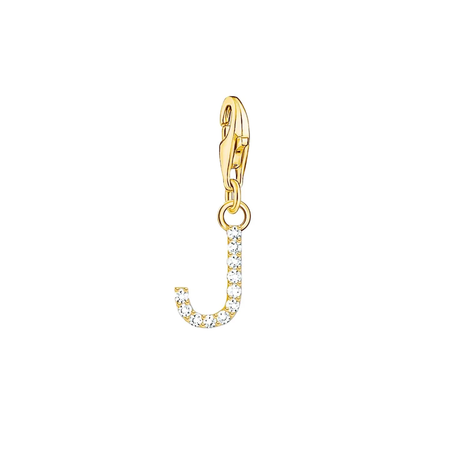Thomas Sabo Jewellery Thomas Sabo Charmista Gold Plated Sterling Silver Letter J Charm Pendant