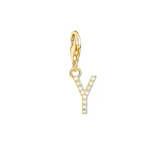 Thomas Sabo Jewellery Thomas Sabo Charmista Gold Plated Sterling Silver Letter Y Charm Pendant