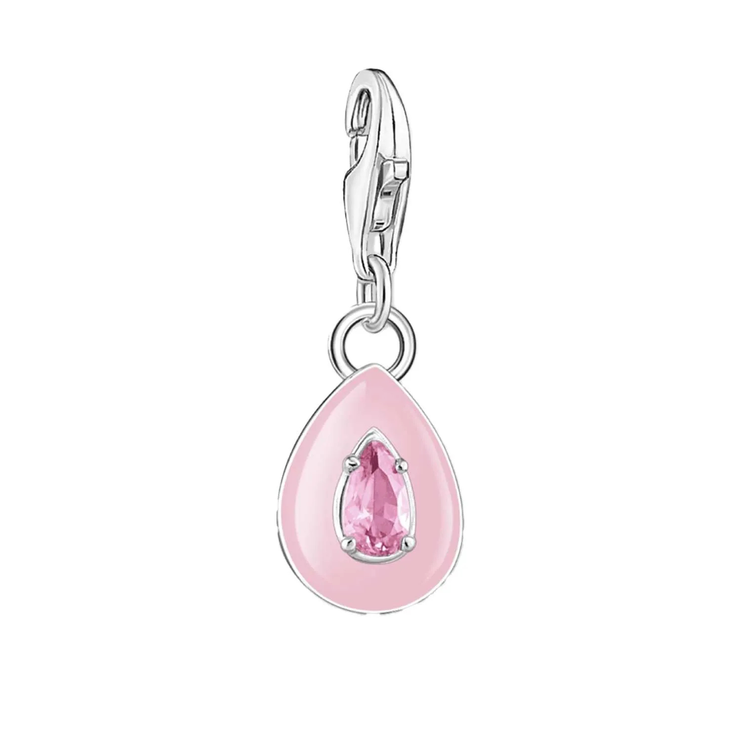 Thomas Sabo Jewellery Thomas Sabo Charmista Sterling Silver Pink Drop Charm Pendant