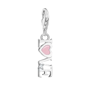 Thomas Sabo Jewellery Thomas Sabo Charmista Sterling Silver Pink Love Heart Charm Pendant