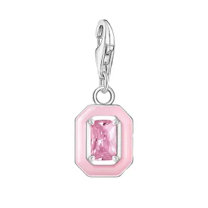 Thomas Sabo Jewellery Thomas Sabo Charmista Sterling Silver Pink Stone Charm Pendant