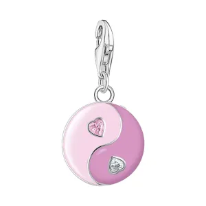 Thomas Sabo Jewellery Thomas Sabo Charmista Sterling Silver Pink Yin & Yan Charm Pendant