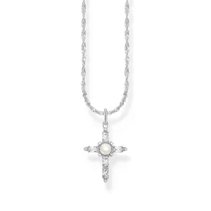 Thomas Sabo Jewellery Thomas Sabo - Cross Romance necklace with pendant white silver