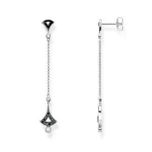 Thomas Sabo Jewellery Thomas Sabo Dragon Nights Fan Black CZ Earrings - TH1989
