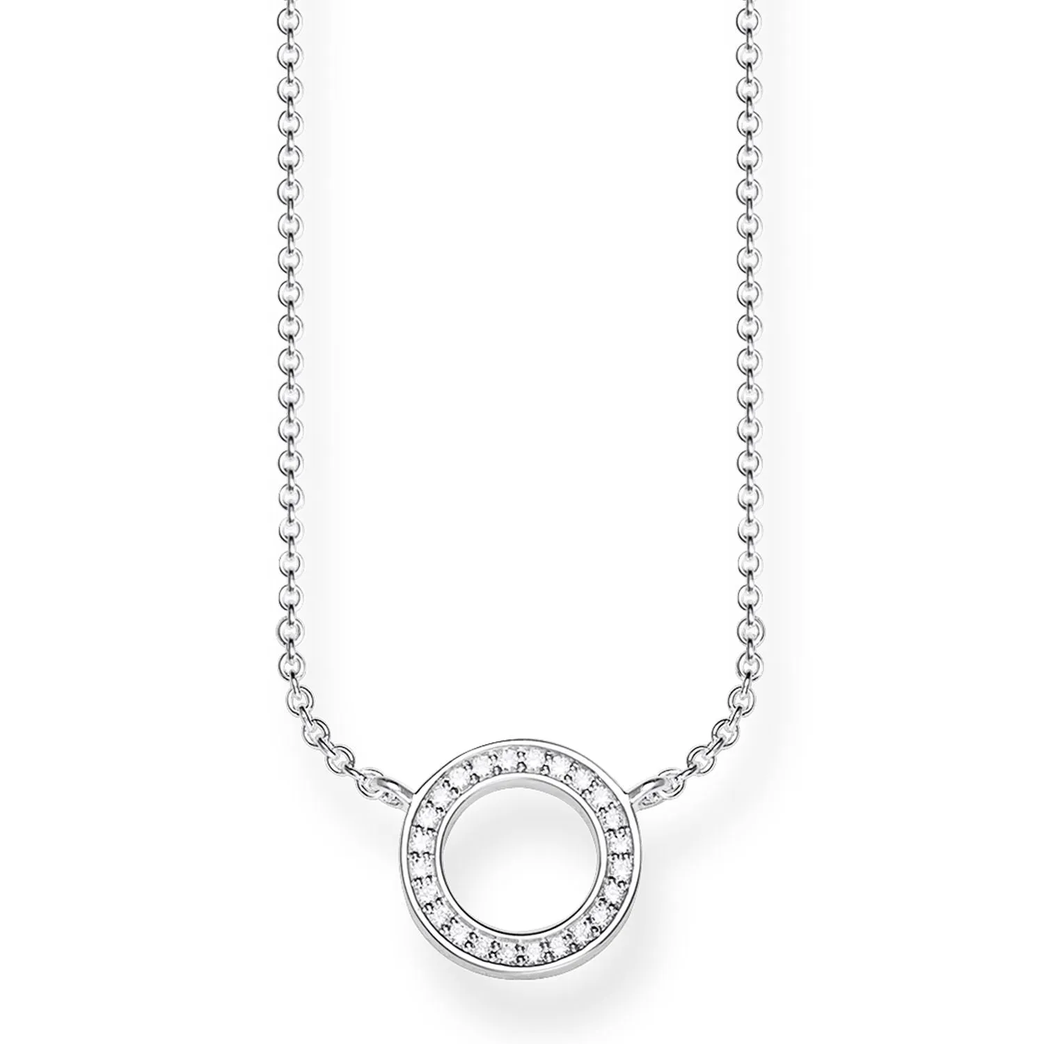 Thomas Sabo Jewellery Thomas Sabo Glam & Soul Sterling Silver CZ Small Circle Necklace