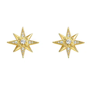 Thomas Sabo Jewellery Thomas Sabo Glam & Soul Yellow Gold Plated Silver CZ Magic Stars Earrings