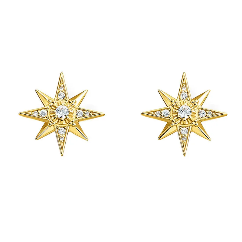 Thomas Sabo Jewellery Thomas Sabo Glam & Soul Yellow Gold Plated Silver CZ Magic Stars Earrings