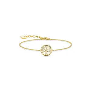 Thomas Sabo Jewellery Thomas Sabo Glam and Soul Yellow Gold Plated Tree of Love Bracelet