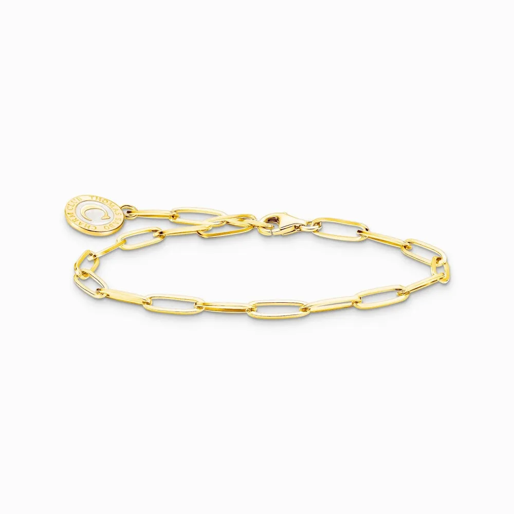 Thomas Sabo Jewellery Thomas Sabo Gold Plated Sterling Silver Charmista Member Charm Bracelet with White Coin
