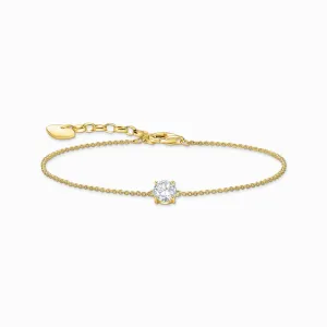 Thomas Sabo Jewellery Thomas Sabo Gold Plated Sterling Silver Circle White Zirconia Bracelet