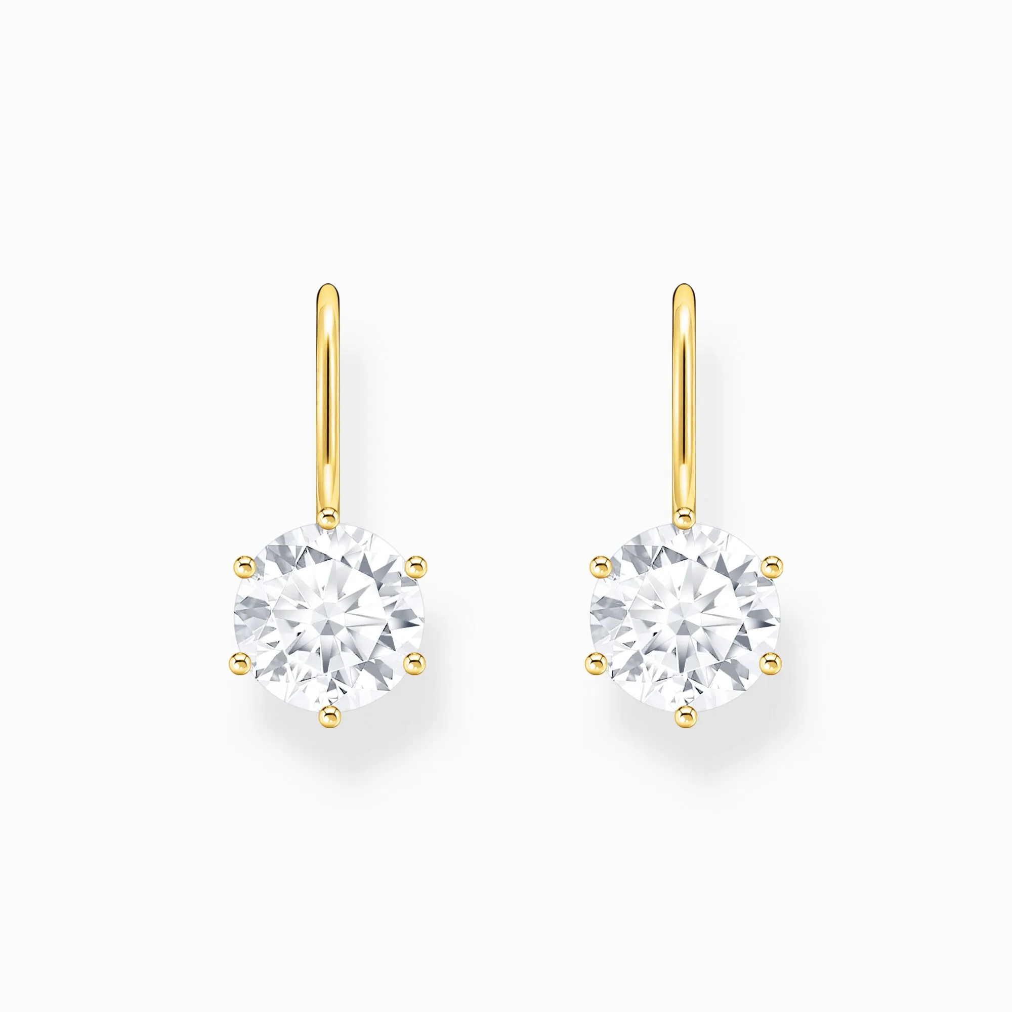 Thomas Sabo Jewellery Thomas Sabo Gold Plated Sterling Silver Circle White Zirconia Earrings