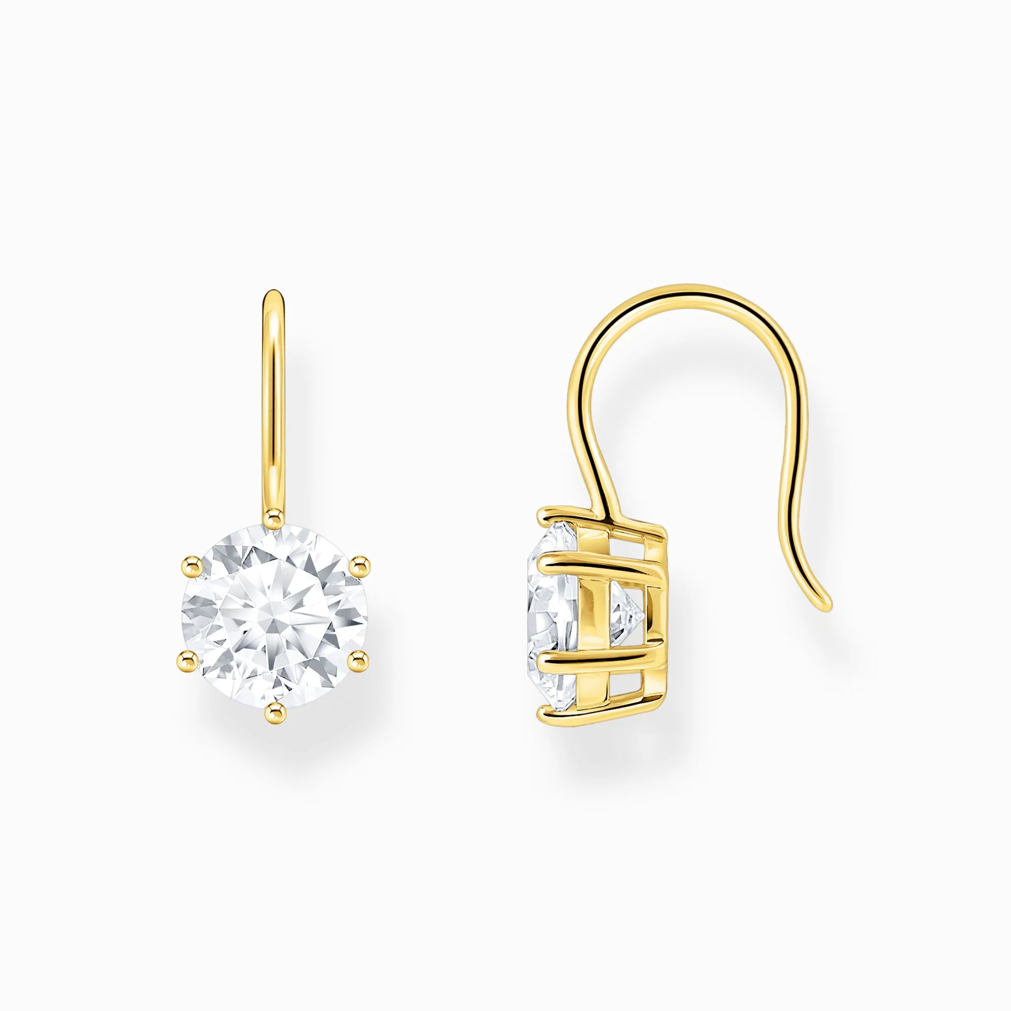 Thomas Sabo Jewellery Thomas Sabo Gold Plated Sterling Silver Circle White Zirconia Earrings