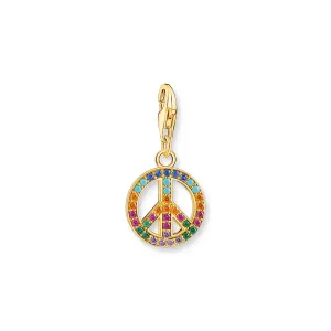 Thomas Sabo Jewellery Thomas Sabo Gold Plated Sterling Silver Colourful Peace Charm