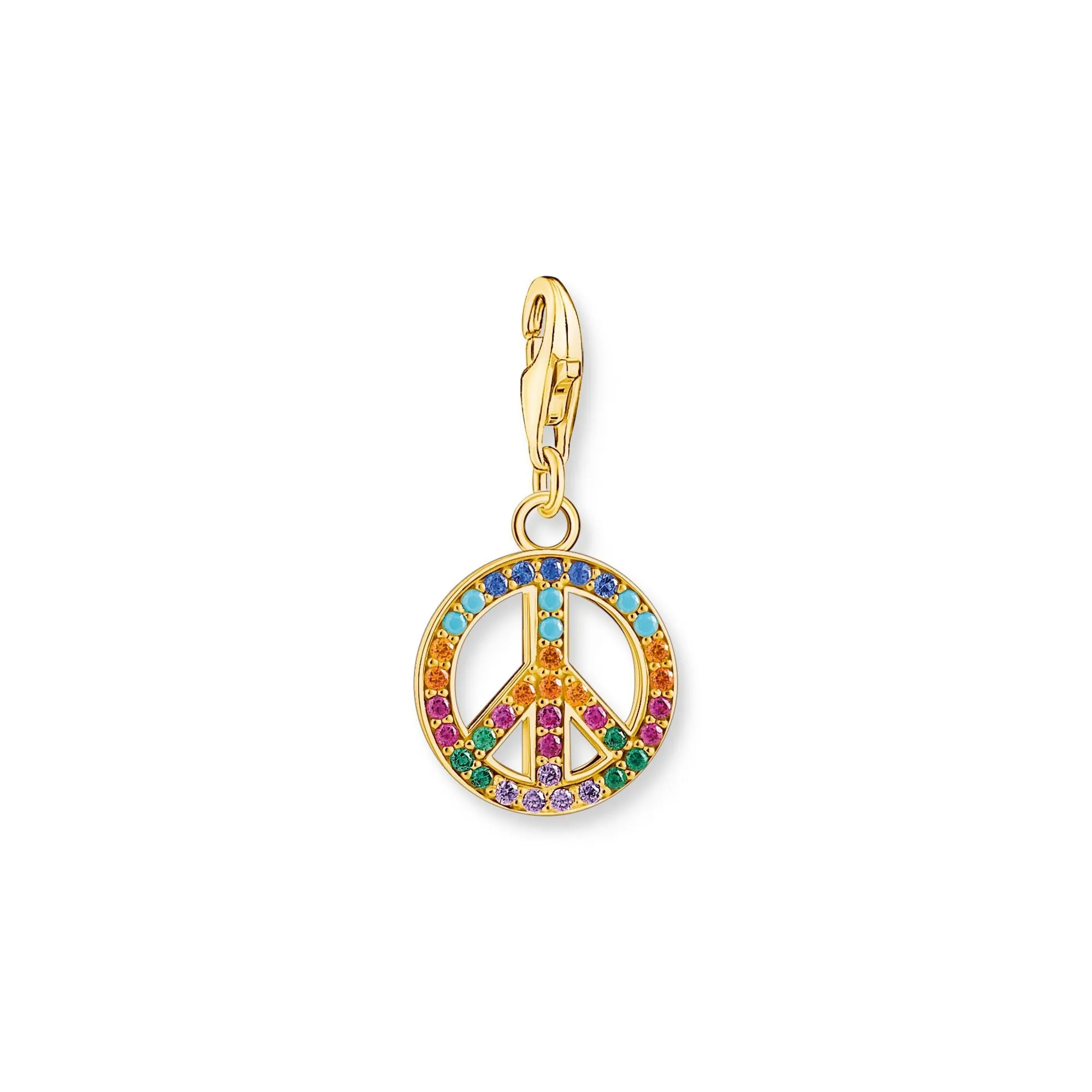 Thomas Sabo Jewellery Thomas Sabo Gold Plated Sterling Silver Colourful Peace Charm