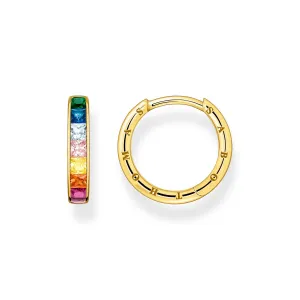 Thomas Sabo Jewellery Thomas Sabo Gold Plated Sterling Silver Colourful Stone Hoop Earrings