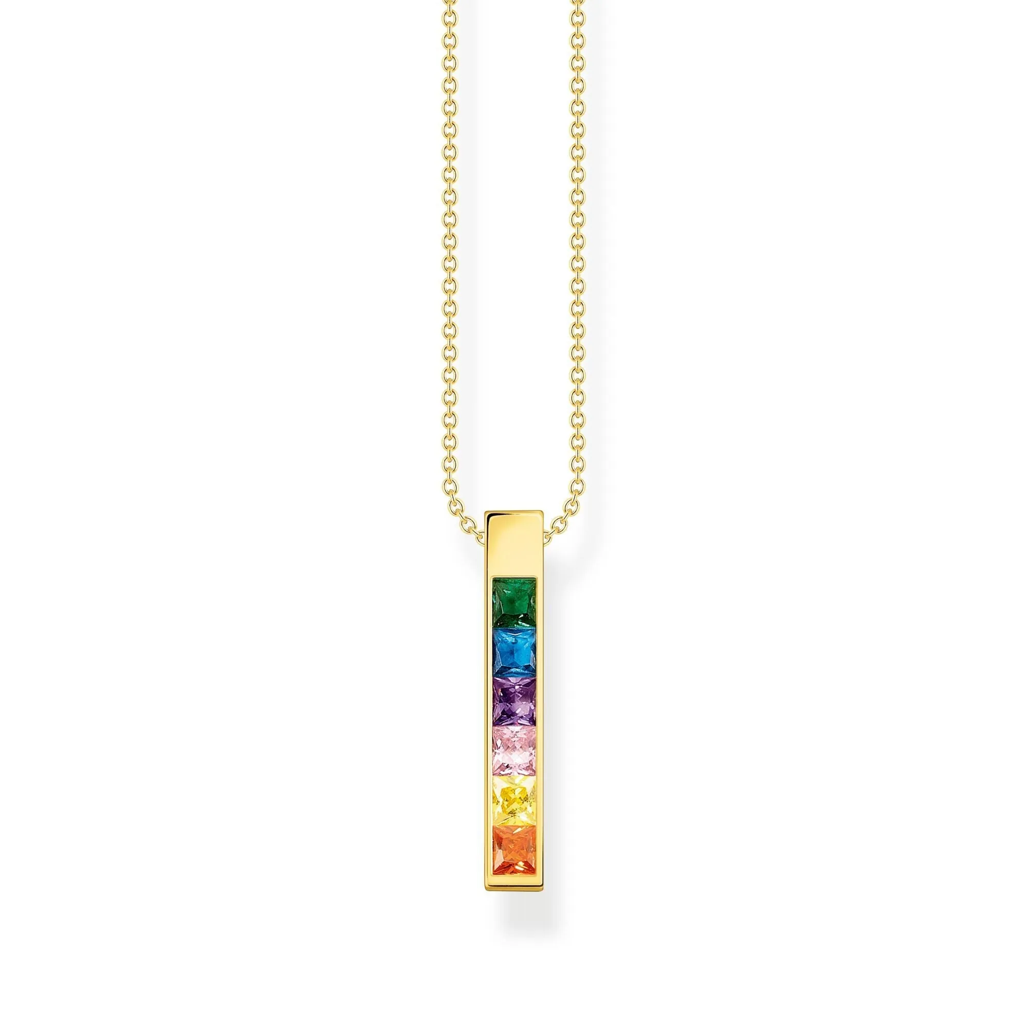 Thomas Sabo Jewellery Thomas Sabo Gold Plated Sterling Silver Colourful Stone Necklace
