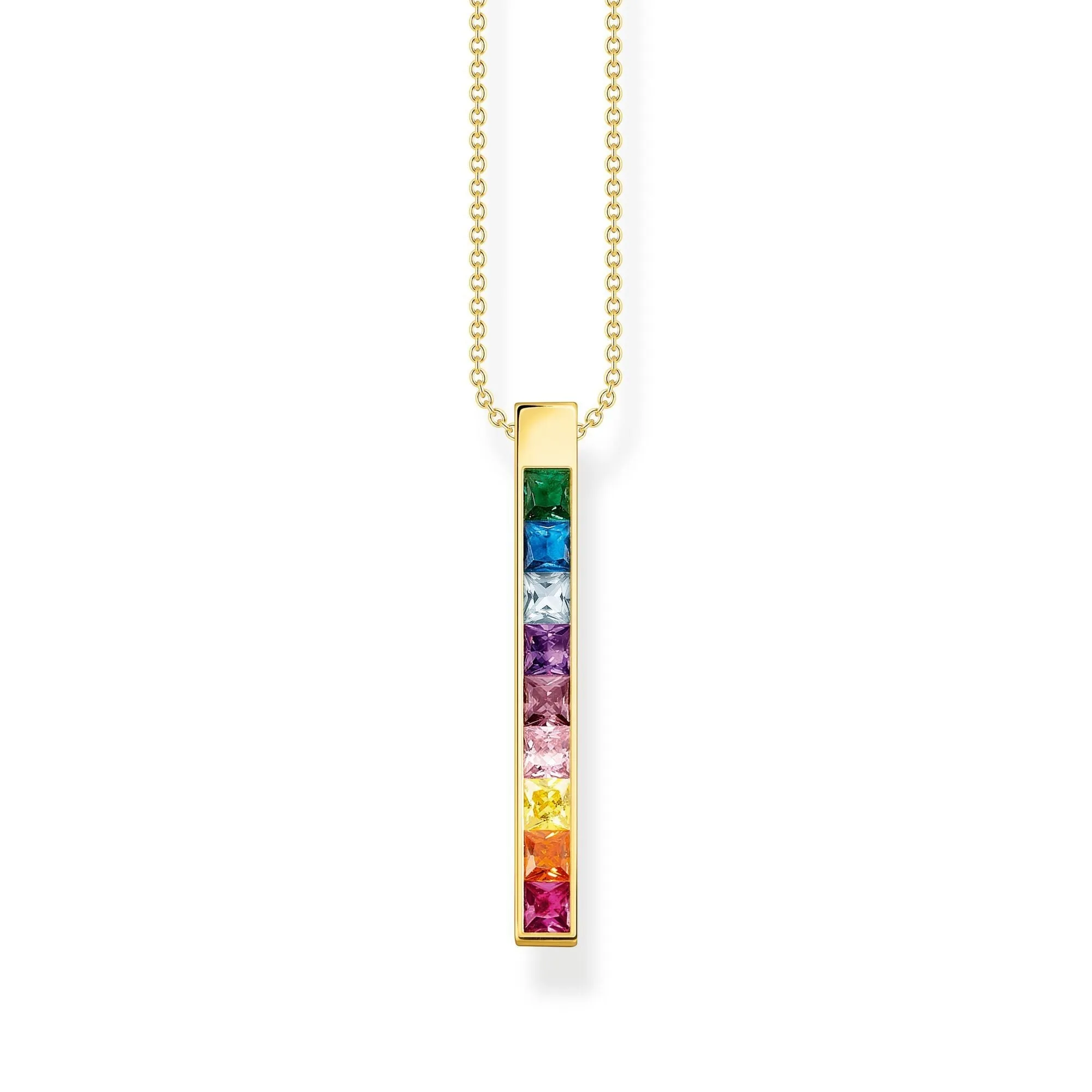 Thomas Sabo Jewellery Thomas Sabo Gold Plated Sterling Silver Colourful Stone Necklace
