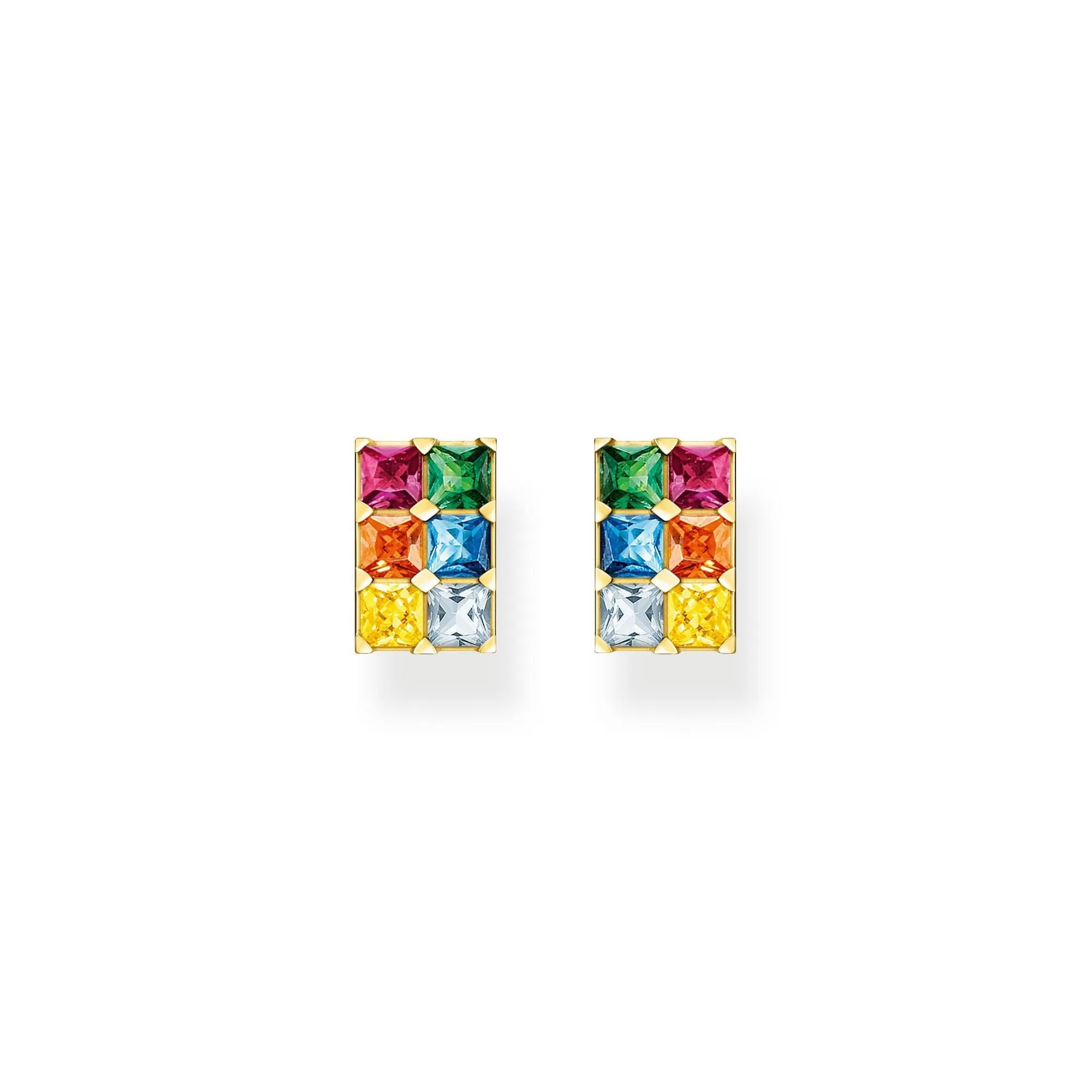 Thomas Sabo Jewellery Thomas Sabo Gold Plated Sterling Silver Colourful Stone Stud Earrings