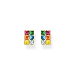 Thomas Sabo Jewellery Thomas Sabo Gold Plated Sterling Silver Colourful Stone Stud Earrings