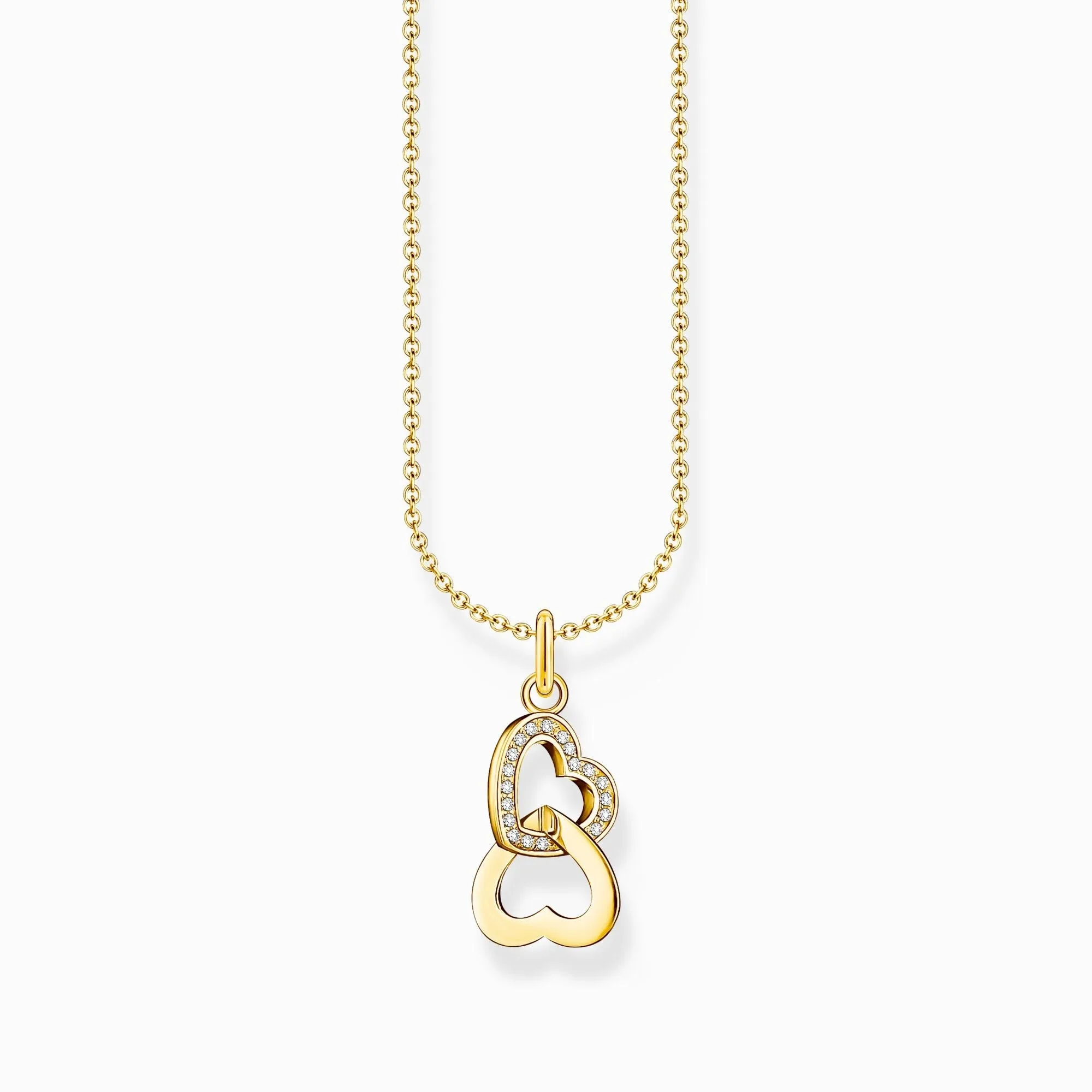 Thomas Sabo Jewellery Thomas Sabo Gold Plated Sterling Silver Intertwined Hearts Necklace