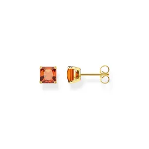 Thomas Sabo Jewellery Thomas Sabo Gold Plated Sterling Silver Red Stone Stud Earrings