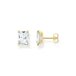 Thomas Sabo Jewellery Thomas Sabo Gold Plated Sterling Silver White Stone Stud Earrings