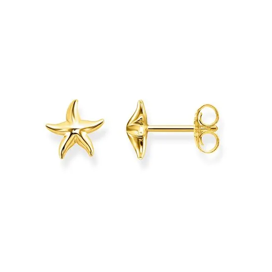 Thomas Sabo Jewellery Thomas Sabo Ocean Starfish Studs Yellow Gold Plate - TH2001Y
