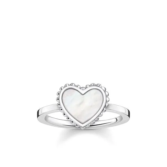 Thomas Sabo Jewellery Thomas Sabo Riviera Mother of Pearl Heart Ring - TR2187-54
