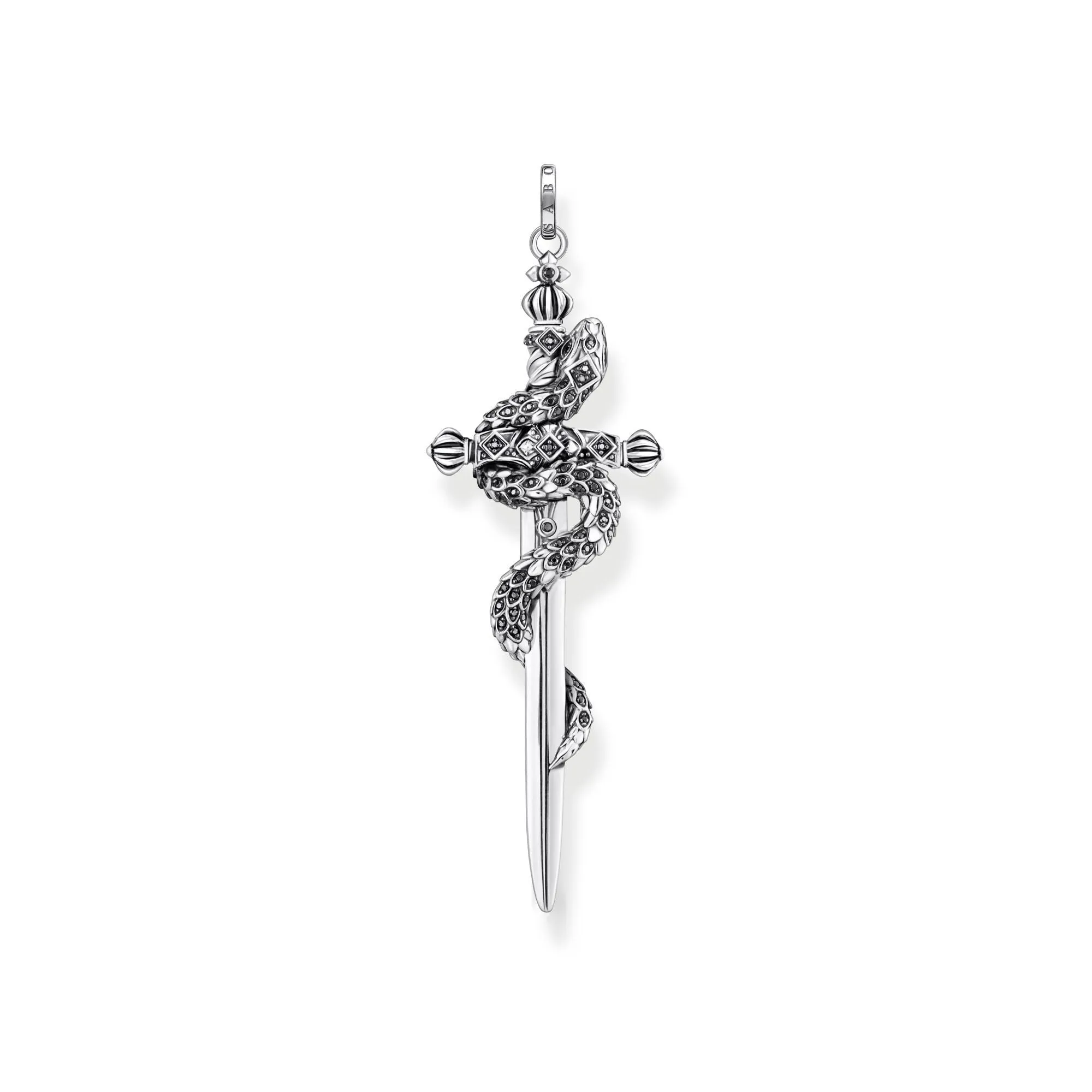 Thomas Sabo Jewellery Thomas Sabo Sterling Silver Blackened Sword with Snake Pendant