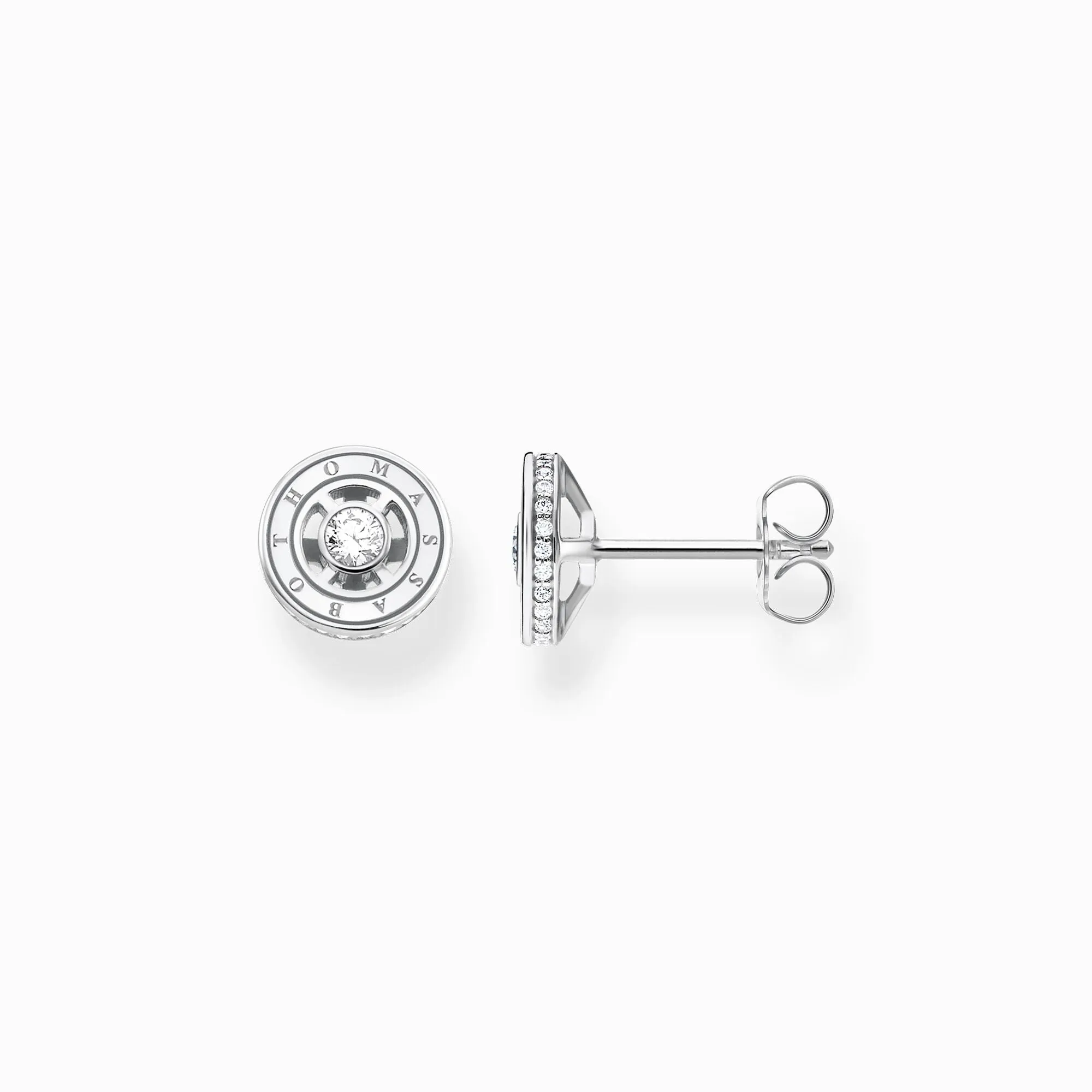 Thomas Sabo Jewellery Thomas Sabo Sterling Silver Centre White Stones Circle Stud Earrings