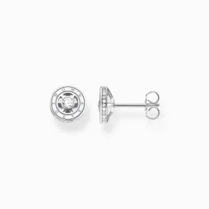 Thomas Sabo Jewellery Thomas Sabo Sterling Silver Centre White Stones Circle Stud Earrings