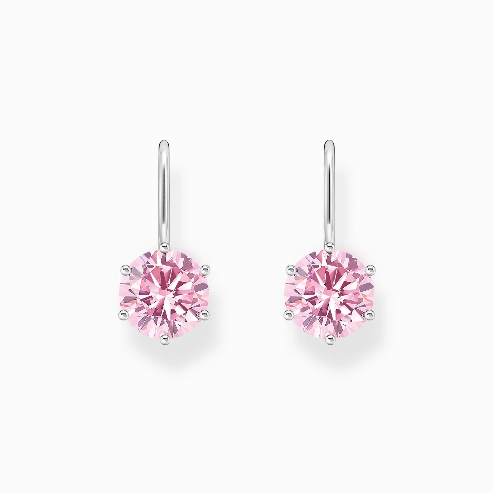 Thomas Sabo Jewellery Thomas Sabo Sterling Silver Circle Pink Zirconia Earrings